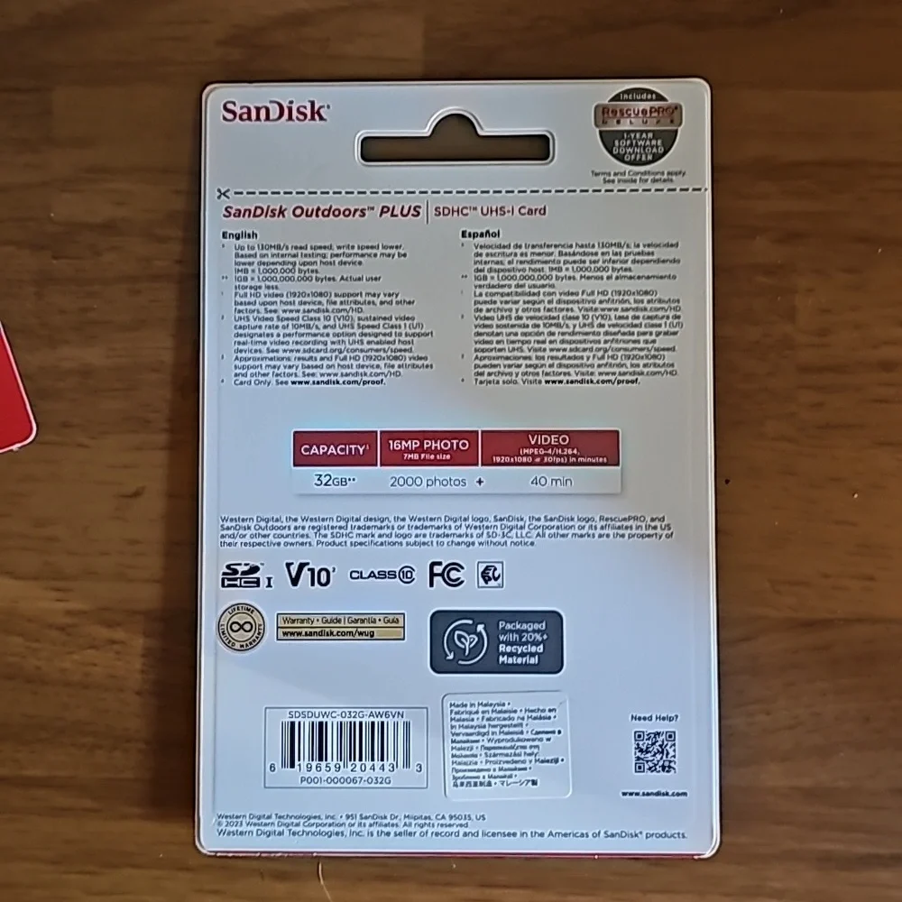 SANDISK Outdoor plus 32 GB x 2 cards - Picture 3 of 5